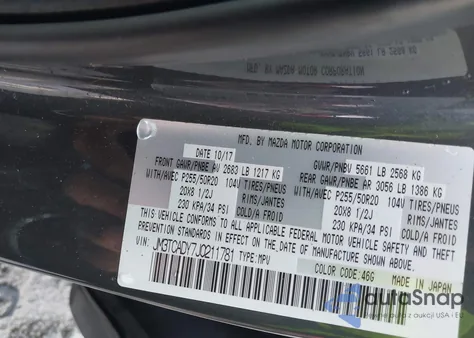 2018 Mazda Cx-9 Grand Touring from USA, damaged, VIN JM3TCADY7J0211781